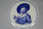 Mooi Delfts blauw bordje / wandbord met: De vrolijke drinker, Ophalen of Verzenden