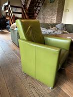 Vintage Stoel - Groen Leer, Ophalen, Gebruikt, Minder dan 75 cm, Leer