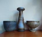 setje blauw aardewerk keramiek vaas pot Vest Keralux, Ophalen of Verzenden