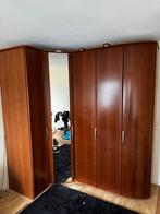 Hoekkast Garderobekast met Spiegel en Verlichting, Gebruikt, 200 cm of meer, Ophalen of Verzenden, Kersenhout