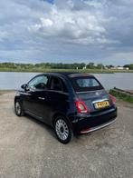 Fiat 500 1.2 cabrio 2018 Zwart ✅ carplay, Auto's, Voorwielaandrijving, Metallic lak, 1242 cc, 4 cilinders