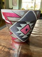 Handgekleurde, unieke bloempotten, Rond, Ophalen of Verzenden, Aardewerk, Binnen