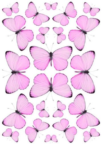Stickervel vlinders roze voor auto fiets kind weerbestendig