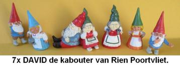 DAVID de kabouter van Rien Poortvliet 7 (6) figuurtjes beschikbaar voor biedingen