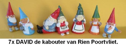 DAVID de kabouter van Rien Poortvliet 7 (6) figuurtjes, Verzamelen, Beelden en Beeldjes, Zo goed als nieuw, Overige typen, Ophalen of Verzenden