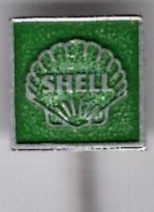 SHELL groen op zilverkleurig brandstof speldje ( M_169a ), Verzamelen, Speldjes, Pins en Buttons, Nieuw, Speldje of Pin, Transport