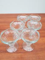 6 IJsglazen / Sorbetglazen op Voet, Antiek en Kunst, Antiek | Glas en Kristal, Ophalen of Verzenden