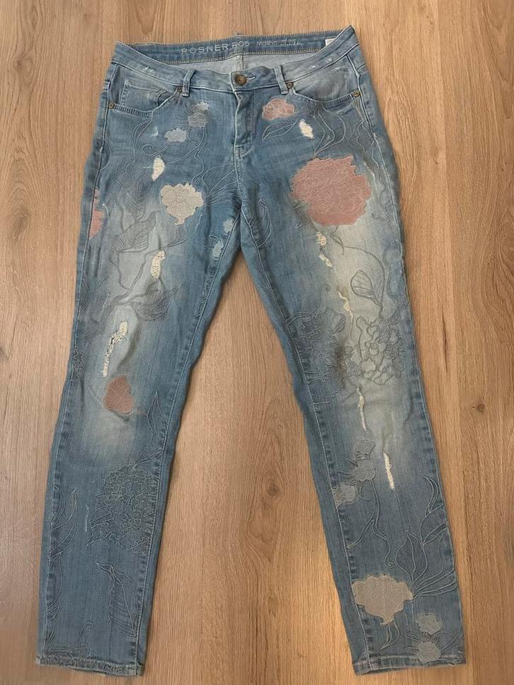 Rosner jeans met bloemenprint maat 40, Kleding | Dames, Spijkerbroeken en Jeans, Zo goed als nieuw, W30 - W32 (confectie 38/40)