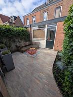Gezaagde waaltjes (+- 3 m²) + 2 zwarte tegels (60x60 cm), Tuin en Terras, Ophalen, Gebruikt, Klinkers, Minder dan 5 m²