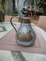 Fraaie messing kan met emaille. Afbeelding met fruitschaal, Ophalen of Verzenden