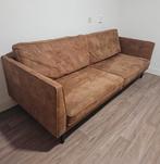 Vintage Cognac Lederen Bank - Lifestyle, Huis en Inrichting, Banken | Bankstellen, Ophalen, Gebruikt, Vintage, Driepersoons