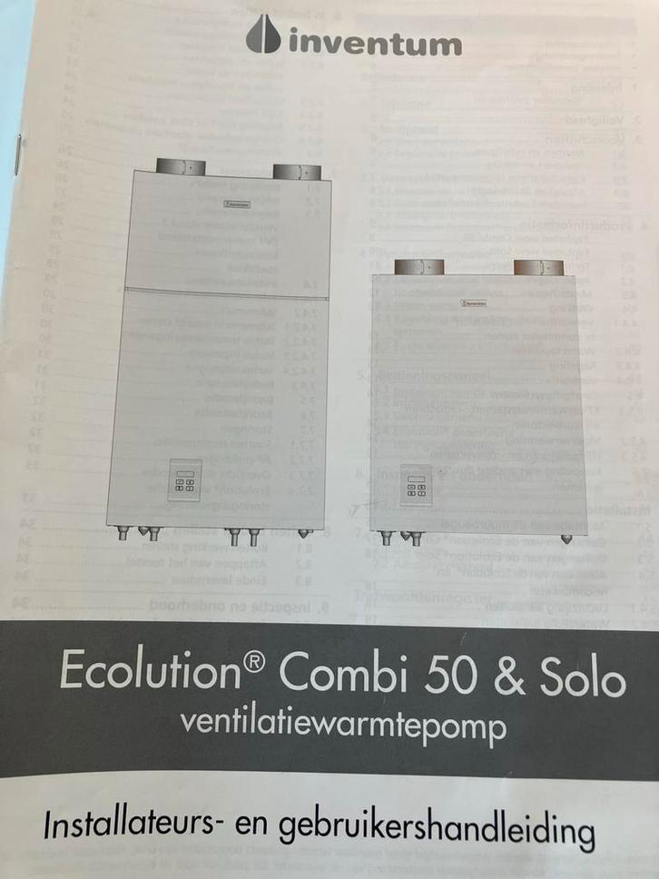 Inventum Ecolution Combi 50 Ventilatie Warmtepomp, Witgoed en Apparatuur, Airco's, Gebruikt, Wandairco, 100 m³ of groter, 3 snelheden of meer