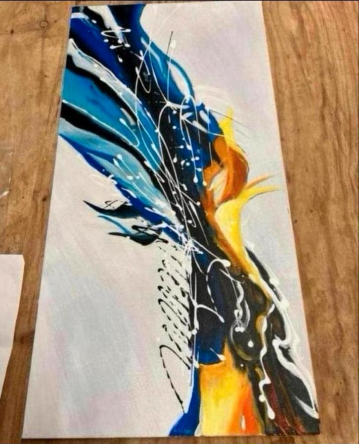 Canvas abstract kunst-art schilderij kunstwerk modern style, Antiek en Kunst, Kunst | Schilderijen | Abstract, Ophalen of Verzenden