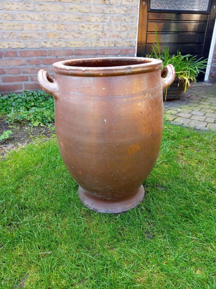 Oude Keulse pot - Bruin met open handvatten - ca 1950, Antiek en Kunst, Antiek | Keramiek en Aardewerk, Ophalen