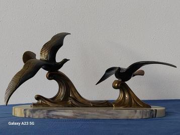 Art deco beeld  schouwbeeld  van zeemeeuwen beschikbaar voor biedingen