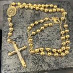 14k gouden rozenkrans ketting kruis groot model, Sieraden, Tassen en Uiterlijk, Kettingen, Ophalen of Verzenden, Nieuw, Goud