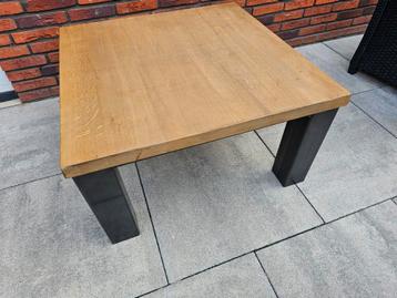 Eiken salontafel metaal beschikbaar voor biedingen