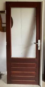 hardhouten deur, met kwaliteit slot en anti-inbraakstrip, Doe-het-zelf en Verbouw, Deuren en Horren, Ophalen, Gebruikt, 80 tot 100 cm