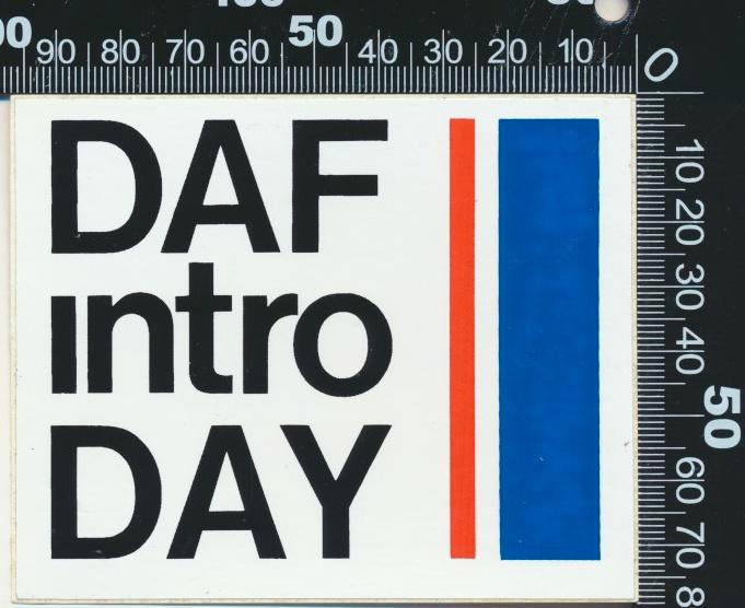 Sticker: Daf - Intro Day, Verzamelen, Stickers, Zo goed als nieuw, Bedrijf of Vereniging, Ophalen of Verzenden