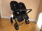 Bugaboo Donkey 5 Twin –  complete tweeling kinderwagen zwart, Kinderen en Baby's, Kinderwagens en Combinaties, Ophalen, Verstelbare duwstang