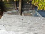 2 Kartell Jolly bijzettafels - Helder Polycarbonaat, Huis en Inrichting, Tafels | Bijzettafels, Minder dan 45 cm, Gebruikt, Vierkant