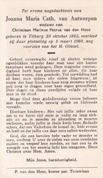 Antwerpen Joanna 1882 Tilburg 1960, Ophalen of Verzenden, Bidprentje