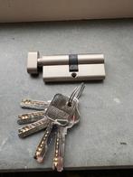 Knop cilinder 30/30 5 sleutels, Doe-het-zelf en Verbouw, Hang- en Sluitwerk, Ophalen of Verzenden, Zo goed als nieuw, Rvs, Slot