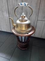 Antieke stoof met koperen-messing ketel 77cm, Ophalen of Verzenden, Koper of Brons