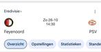 Gezocht 1x Feyenoord - PSV Uitvak, Tickets en Kaartjes, Sport | Voetbal, Eén persoon