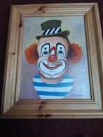 Clowns  kop in houten lijst, Huis en Inrichting, Ophalen, Minder dan 50 cm, Zo goed als nieuw, Schilderij