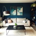 Grijze bank 4 personen, Ophalen, Gebruikt, 75 tot 100 cm, Rechte bank