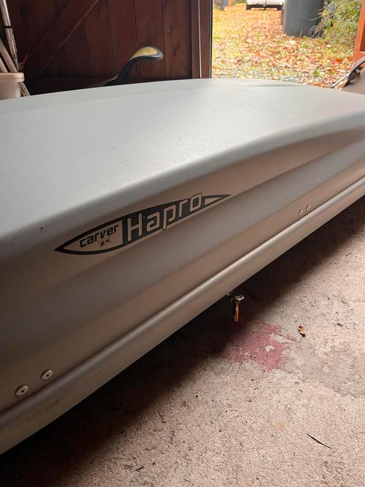 Te huur: Hapro dakkoffer 550 liter 80kilo 7-8 ski’s, Auto diversen, Dakkoffers, Gebruikt, Ophalen