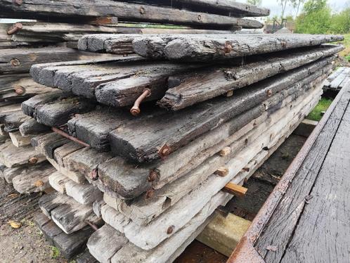 Azobe draglineschotten 5m x 1m, 9cm dik, Doe-het-zelf en Verbouw, Hout en Planken, Gebruikt, Balk, Overige houtsoorten, 300 cm of meer