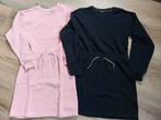 2 Sweatstof Jurkjes - Oudroze & Zwart maat 158/164, Ophalen of Verzenden, Zo goed als nieuw, Meisje, Jurk of Rok