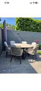 Tuintafel rond polywood 150 cm diameter. Incl beschermhoes., Tuin en Terras, Tuinsets en Loungesets, Ophalen, Zo goed als nieuw