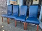 4 stoelen kunstleer navy Blue/ blauw, Ophalen of Verzenden, Gebruikt, Blauw