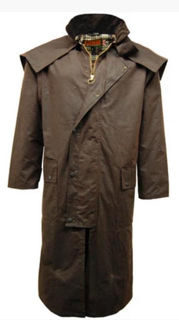 Lange waxjas regenjas winterjas S M L XL XXL bruin nieuw beschikbaar voor biedingen