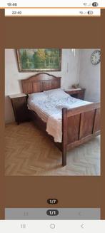 Gratis ophalen antiek bed met 2 nachttafeltjes, Ophalen, Gebruikt, Bruin, Klassiek