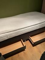 1 persoons boxspring met lades eronder, Ophalen, 90 cm, Eenpersoons, Zo goed als nieuw