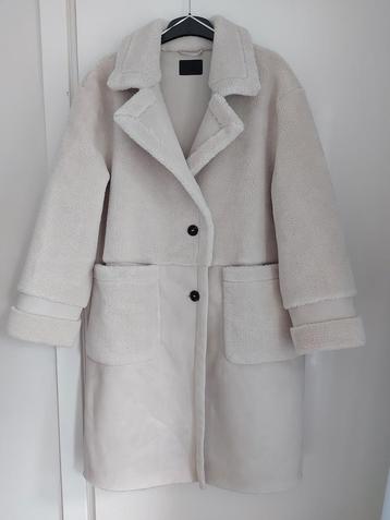 Winterjas-maat 46-naturel kleur-suède look - imitatie bont  beschikbaar voor biedingen