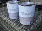 2 potten muurverf van 1liter inhoud, nieuw, ongeopend, Overige kleuren, Nieuw, Ophalen of Verzenden, Verf