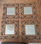 Houten Spiegeltjes Set - Sierlijk Design, Huis en Inrichting, Woonaccessoires | Spiegels, Ophalen, Minder dan 50 cm, Gebruikt