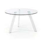 Ronde Glazen Eettafel Carib in 130 cm van Kave Home, Ophalen