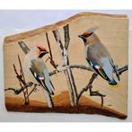 Schilderij pestvogels op hout voor huis of tuin, Ophalen of Verzenden, Nieuw