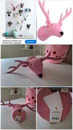 KidsDepot Zoo Rendier Roze Vilten Dierenkop - Nieuw, Ophalen of Verzenden, Nieuw, Wanddecoratie