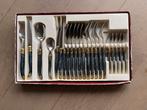 Laguiole bestek blauw/grijs gemeleerd., Ophalen of Verzenden, Gebruikt, Rvs of Chroom