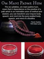 Boeddhistische Ohm Mani Padme Hum meditatie spinning ring, Sieraden, Tassen en Uiterlijk, Ringen, Nieuw, 20 of groter, Zilver