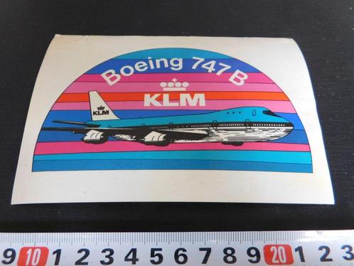 sticker KLM boeing 747 B - strip vliegtuig, Verzamelen, Stickers, Zo goed als nieuw, Bedrijf of Vereniging, Ophalen