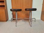 Kunstlederen draaikrukken, Huis en Inrichting, Krukjes, Ophalen, In hoogte verstelbaar, Zo goed als nieuw