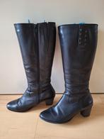 Kniehoge laars zwart leer Helioform mt 7/bredere schacht, Hoge laarzen, Zwart, Ophalen of Verzenden, Zo goed als nieuw